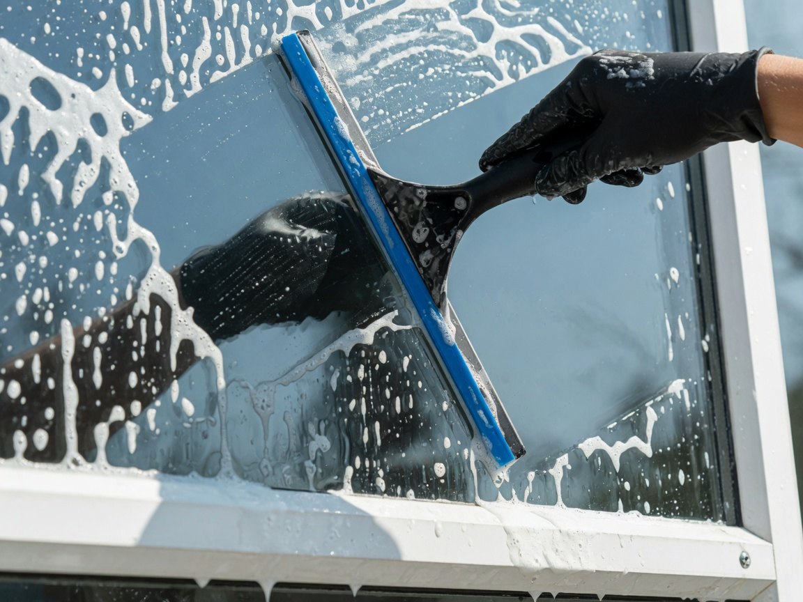 Window cleaning experts at work